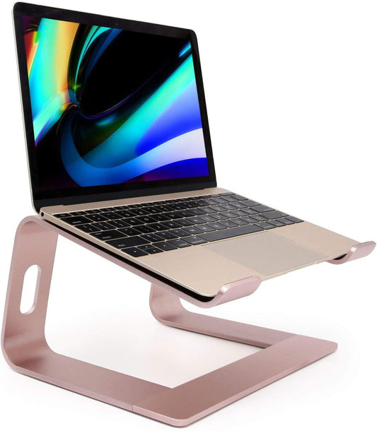 Laptop Stand, Ergonomic Aluminum Laptop Mount Computer Stand, Detachable Laptop Riser，Notebook Holder Stand All 10-17.3" Laptops(Rose Gold)